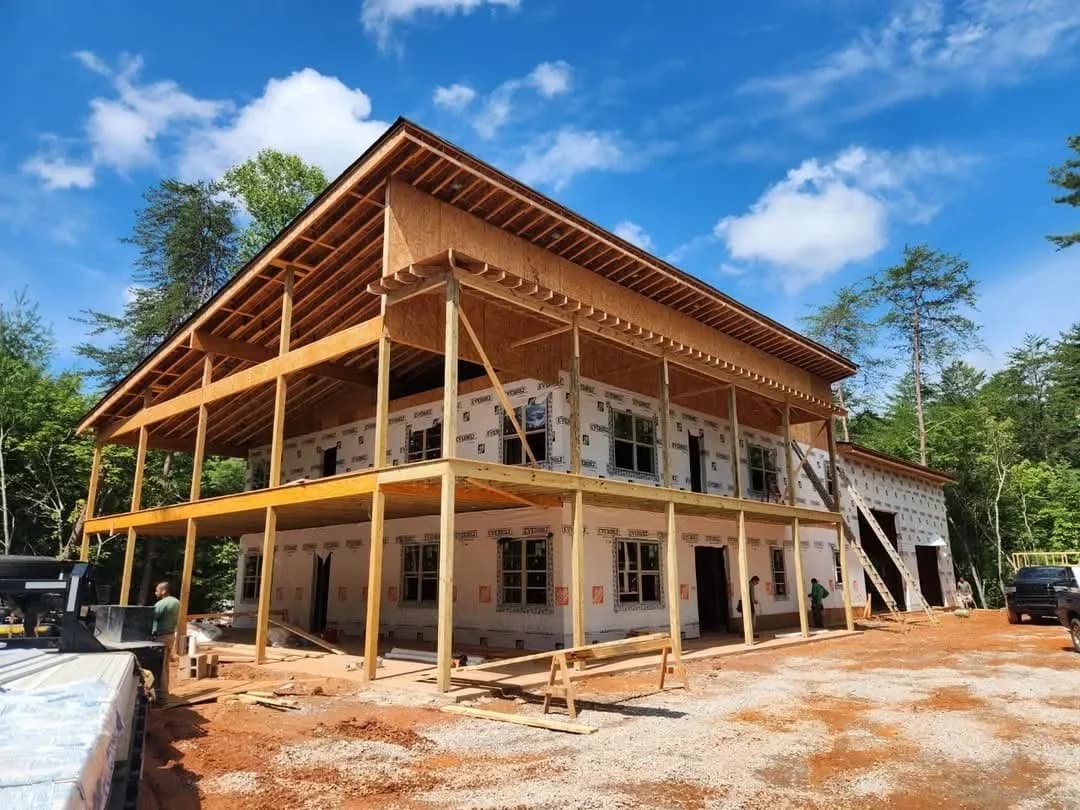 A timber framed two-story residential build by CTech Construction